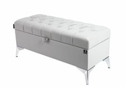 Kufer Pikowany CHESTERFIELD Eko-Skóra Popiel / Model Q-2 Rozmiary od 50 cm do 200 cm Emra Wood Design