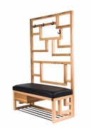 Ławka Szafka Pufa Tapicerowana Siedzisko Gładkie Ekoskóra Czarny Wieszak LGS-66 Rozmiary od 50 cm do 200 cm Emra Wood Design