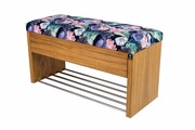 Ławka Szafka Pufa Tapicerowana Siedzisko Gładkie Akwarela Kwiaty Ptaki LGS-3 Rozmiary od 50 cm do 200 cm Emra Wood Design