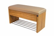 Ławka Szafka Pufa Tapicerowana Siedzisko Gładkie Ekoskóra Beż LGS-3 Rozmiary od 50 cm do 200 cm Emra Wood Design