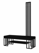 Ławka Do Przedpokoju Z Wieszakiem Metalowa Siedzisko Czarny Tapicerowane Stal LMW-17 Emra Wood Design
