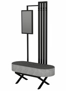 Ławka Do Przedpokoju Z Wieszakiem I Lustrem Metalowa Siedzisko Tapicerowane Stal LMW-5 Emra Wood Design