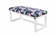 Ławka Pufa Tapicerowana Siedzisko Gładkie Akwarela Kwiaty Ptaki LPG-2 Rozmiary od 50 cm do 200 cm Emra Wood Design