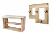 Zestaw Ławka Na Buty RBS-24 + Wieszak Ścienny WDC-19 Kolory Emra Wood Design