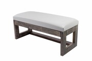 Ławka Pufa Tapicerowana Siedzisko Gładkie Ekoskóra Popiel LPG-16 Rozmiary od 50 cm do 200 cm Emra Wood Design