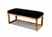 Ławeczka Pufa Tapicerowana Siedzisko Gładkie Czarny Dębowa Loft LPG-4 Rozmiary od 50 cm do 200 cm Emra Wood Design