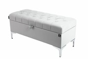 Kufer Pikowany CHESTERFIELD Eko-Skóra Popiel / Model Q-1 Rozmiary od 50 cm do 200 cm Emra Wood Design
