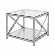 ST-74 STOLIK KAWOWY STAL NIERDZEWNA POLEROWANA - SZCZOTKOWANA SZYBA HARTOWANA Emra Wood Design