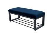 Ławka Pufa Tapicerowana Granatowy Stal LGM-6 Rozmiary od 50 cm do 200 cm Emra Wood Design
