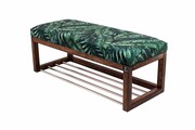 Ławeczka Pufa Tapicerowana Siedzisko Gładkie Liście Tropikalne LPG-4 Rozmiary od 50 cm do 200 cm Emra Wood Design