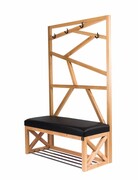 Ławka Szafka Pufa Tapicerowana Siedzisko Gładkie Ekoskóra Czarny Wieszak LGS-68 Rozmiary od 50 cm do 200 cm Emra Wood Design