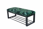 Ławka Pufa Tapicerowana Liście Tropikalne Stal LGM-6 Rozmiary od 50 cm do 200 cm Emra Wood Design