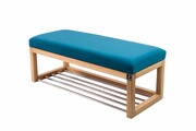 Ławeczka Pufa Tapicerowana Siedzisko Gładkie Niebieski LPG-4 Rozmiary od 50 cm do 200 cm Emra Wood Design