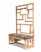 Ławka Szafka Pufa Tapicerowana Siedzisko Gładkie Hexagony Mandala Wieszak LGS-66 Rozmiary od 50 cm do 200 cm Emra Wood Design