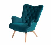 Fotel uszak CHESTERFIELD Turkus Emra Wood Design