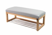 Ławka Pufa Tapicerowana Siedzisko Gładkie Ekoskóra Popiel LPG-4 Rozmiary od 50 cm do 200 cm Emra Wood Design