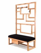 Ławka Szafka Pufa Tapicerowana Siedzisko Gładkie Czarny Wieszak LGS-18 Rozmiary od 50 cm do 200 cm Emra Wood Design