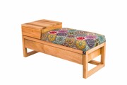 Ławka Szafka Pufa Tapicerowana Siedzisko Gładkie Hexagony Mandala LGS-20 Rozmiary od 50 cm do 200 cm Emra Wood Design