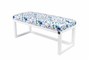 Ławka Pufa Tapicerowana Siedzisko Gładkie Kwiaty Malowane LPG-2 Rozmiary od 50 cm do 200 cm Emra Wood Design