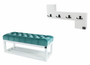 Ławka Pikowana Mięta LPP-3 + Wieszak Ścienny WDC-35 Emra Wood Design