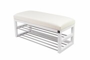 Ławka Pufa Tapicerowana Siedzisko Gładkie Ekoskóra Biały LPG-5 Rozmiary od 50 cm do 200 cm Emra Wood Design