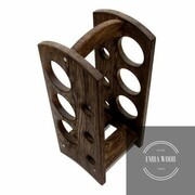 STOJAK NA WINO DREWNO LITE DĄB SZCZOTKOWANY 6 BUTELEK Emra Wood Design