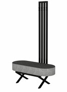 Ławka Do Przedpokoju Z Wieszakiem Metalowa Siedzisko Tapicerowane Stal LMW-4 Emra Wood Design