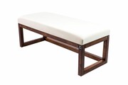 Ławka Pufa Tapicerowana Siedzisko Gładkie Biały LPG-2 Rozmiary od 50 cm do 200 cm Emra Wood Design