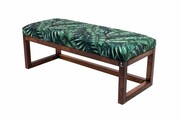 Ławka Pufa Tapicerowana Siedzisko Gładkie Liście Tropikalne LPG-2 Rozmiary od 50 cm do 200 cm Emra Wood Design