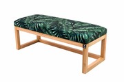 Ławka Pufa Tapicerowana Siedzisko Gładkie Liście Tropikalne LPG-2 Rozmiary od 50 cm do 200 cm Emra Wood Design