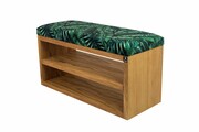 Ławka Szafka Pufa Tapicerowana Siedzisko Gładkie Liscie Tropikalne LGS-5 Rozmiary od 50 cm do 200 cm Emra Wood Design