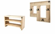 Zestaw Ławka Na Buty RDD-2 + Wieszak Ścienny WDC-19 Emra Wood Design