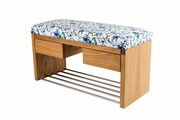 Ławka Szafka Pufa Tapicerowana Siedzisko Gładkie Kwiaty Malowane LGS-4 Rozmiary od 50 cm do 200 cm Emra Wood Design