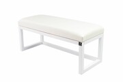 Ławka Pufa Tapicerowana Siedzisko Gładkie Ekoskóra Biały LPG-2 Rozmiary od 50 cm do 200 cm Emra Wood Design
