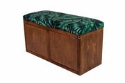 Ławka Szafka Pufa Tapicerowana Siedzisko Gładkie Liście Tropikalne LGS-6 Rozmiary od 50 cm do 200 cm Emra Wood Design