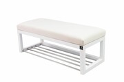 Ławka Pufa Tapicerowana Siedzisko Gładkie Biały LPG-4 Rozmiary od 50 cm do 200 cm Emra Wood Design