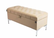 Kufer Pikowany CHESTERFIELD Eko-Skóra Beż / Model Q-1 Rozmiary od 50 cm do 200 cm Emra Wood Design