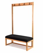 Ławka Szafka Pufa Tapicerowana Siedzisko Gładkie Czarny Wieszak LGS-15 Rozmiary od 50 cm do 200 cm Emra Wood Design
