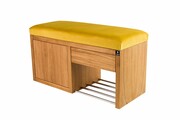Ławka Szafka Pufa Tapicerowana Siedzisko Gładkie Cytrynowa Żółcień LGS-7 Rozmiary od 50 cm do 200 cm Emra Wood Design