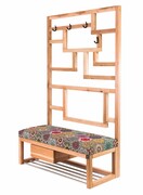 Ławka Szafka Pufa Tapicerowana Siedzisko Gładkie Hexagony Mandala Wieszak LGS-18 Rozmiary od 50 cm do 200 cm Emra Wood Design