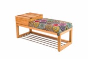 Ławka Szafka Pufa Tapicerowana Siedzisko Gładkie Hexagony Mandala LGS-26 Rozmiary od 50 cm do 200 cm Emra Wood Design