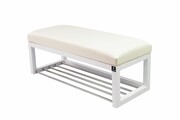 Ławka Pufa Tapicerowana Siedzisko Gładkie Ekoskóra Biały LPG-4 Rozmiary od 50 cm do 200 cm Emra Wood Design