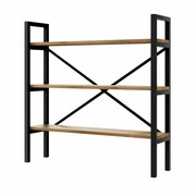 REGAŁ NA KSIĄŻKI METALOWY DREWNO LITE DĄB JESION OLCHA RNK-8 Emra Wood Design
