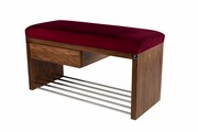 Ławka Szafka Pufa Tapicerowana Siedzisko Gładkie Bordowy LGS-1 Rozmiary od 50 cm do 200 cm Emra Wood Design