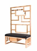 Ławka Szafka Pufa Tapicerowana Siedzisko Gładkie Ekoskóra Czarny Wieszak LGS-75 Rozmiary od 50 cm do 200 cm Emra Wood Design