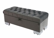 Kufer Pikowany CHESTERFIELD Grafit / Model Q-4 Rozmiary od 50 cm do 200 cm Emra Wood Design