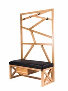 Ławka Szafka Pufa Tapicerowana Siedzisko Gładkie Ekoskóra Czarny Wieszak LGS-69 Rozmiary od 50 cm do 200 cm Emra Wood Design