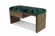 Ławka Szafka Pufa Tapicerowana Siedzisko Gładkie Liście Tropikalne LGS-1 Rozmiary od 50 cm do 200 cm Emra Wood Design