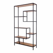 REGAŁ NA KSIĄŻKI METALOWY DREWNO LITE DĄB JESION OLCHA RNK-2 Emra Wood Design