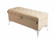 Kufer Pikowany CHESTERFIELD Eko-Skóra Beż / Model Q-2 Rozmiary od 50 cm do 200 cm Emra Wood Design